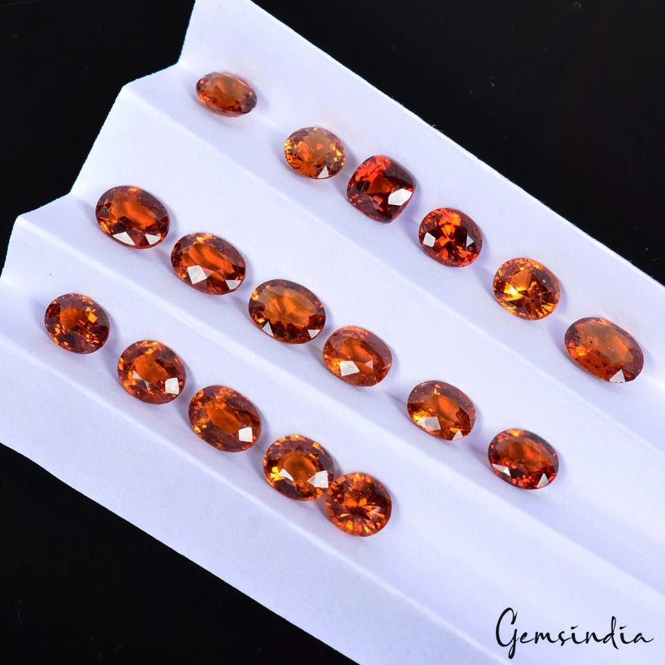 Natural 15.90 Carat Orange Hessonite Garnet Mix Shape Loose Certified Gemstones