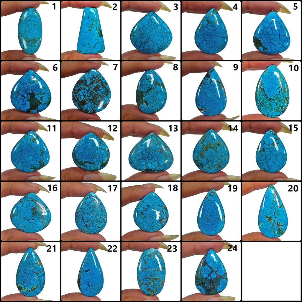 960 Ct Natural Spiderweb Blue Turquoise Mix Cab Loose Wholesale Gems Lot 24 Pc