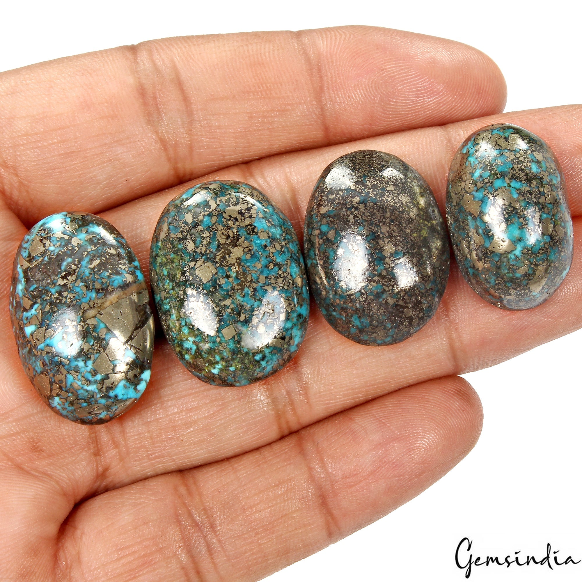 36Gm Natural Turquoise Blue Copper Loose Cabochon High Grade Untreated Gemstones