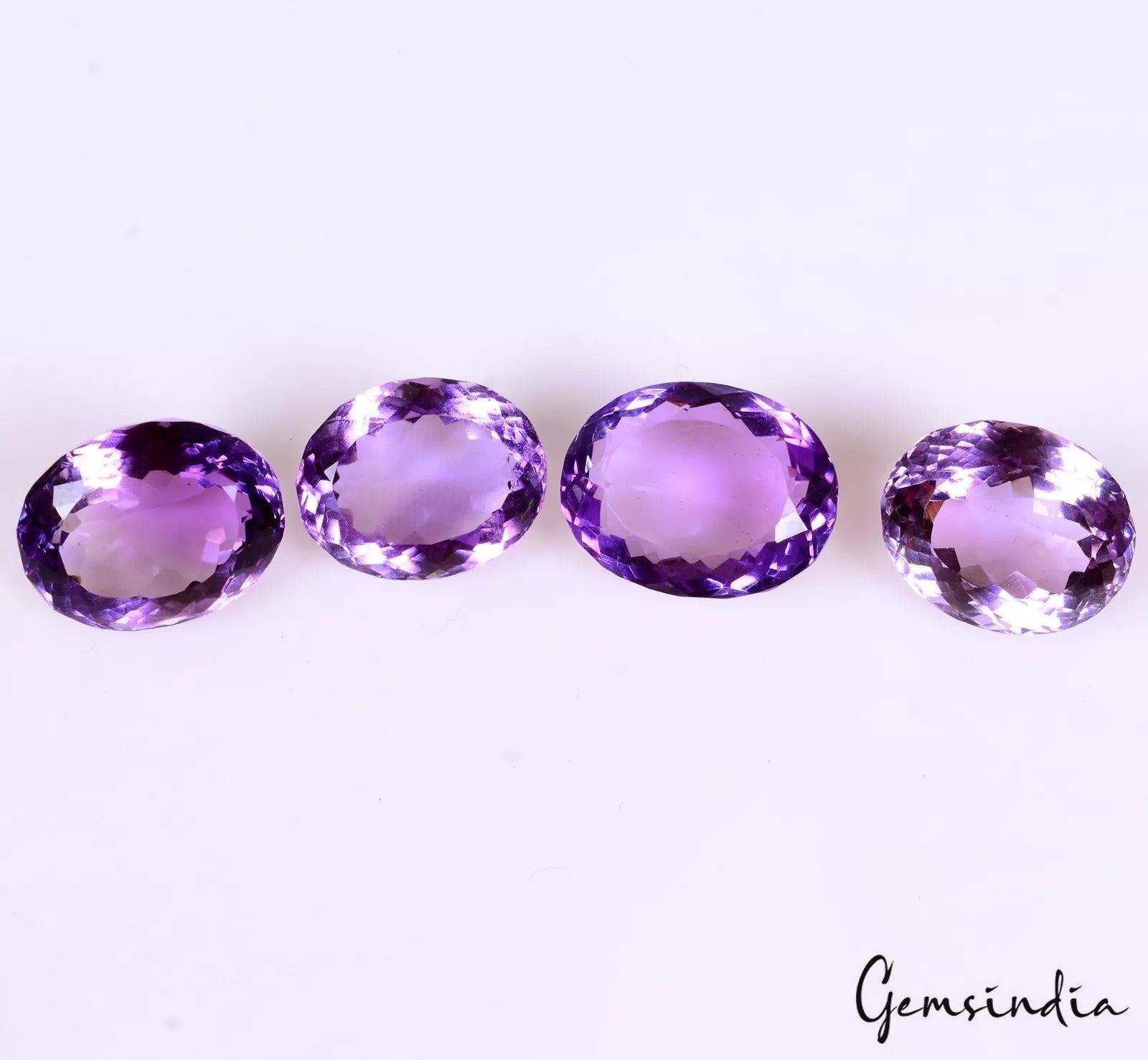 50.35 Ct Natural Untreated Purple Amethyst Oval Cut Gemstone Lot 4Pc for Jewelry