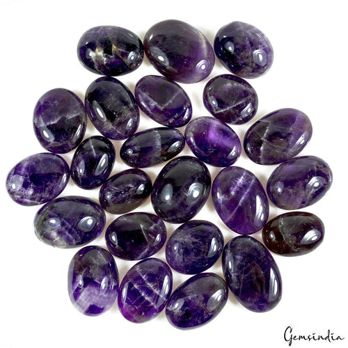 Amethyst Lot, Cabochon, Untreated, Purple — 24 Pieces, 20mm to 26mm, 500 Ct, Uruguay