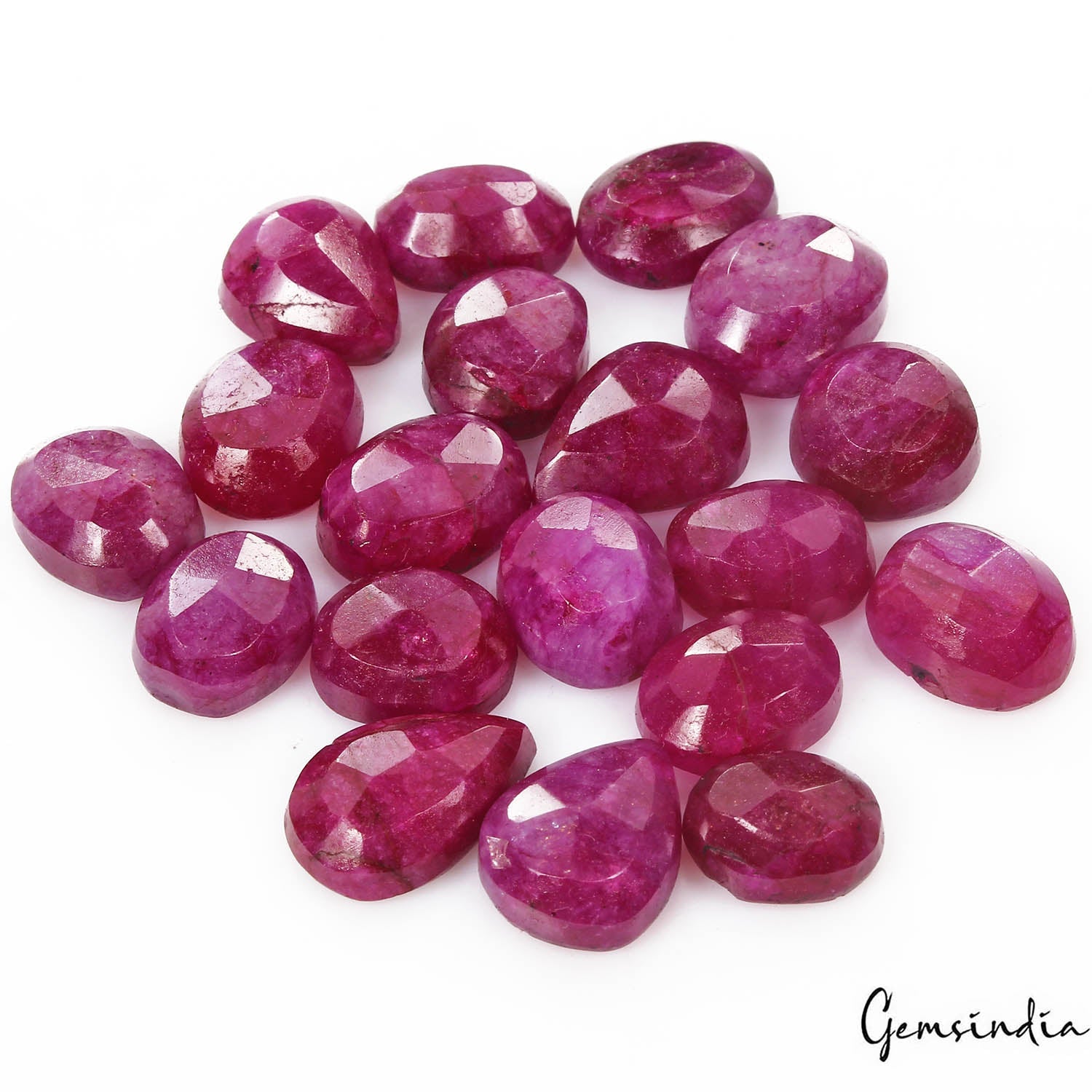 175.80 Cts/19 Pcs Natural USA Red Bixbite Beryl Mixed Cut Loose Gems For Jewelry