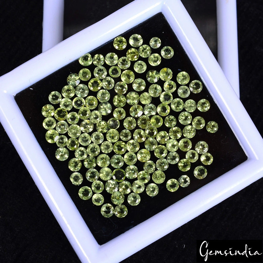 10.90 Cts/121 Pcs Natural Green Untreated Peridot Round Calibrated 2.5 mm Gems