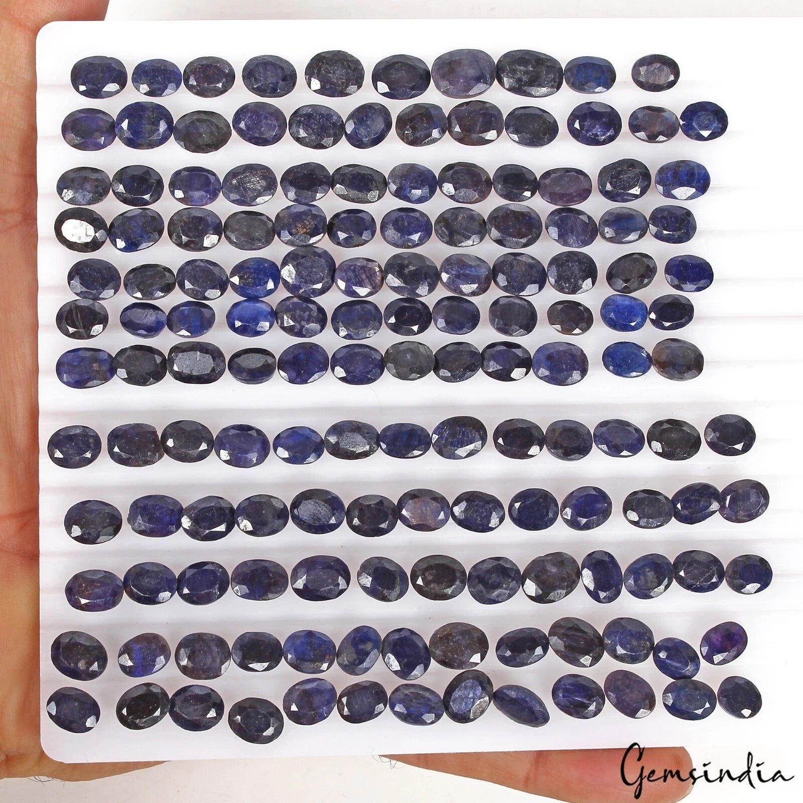 147 Pcs Natural Blue Sapphire 7-12mm Oval Ring Size Certified Gemstones 400 Ct