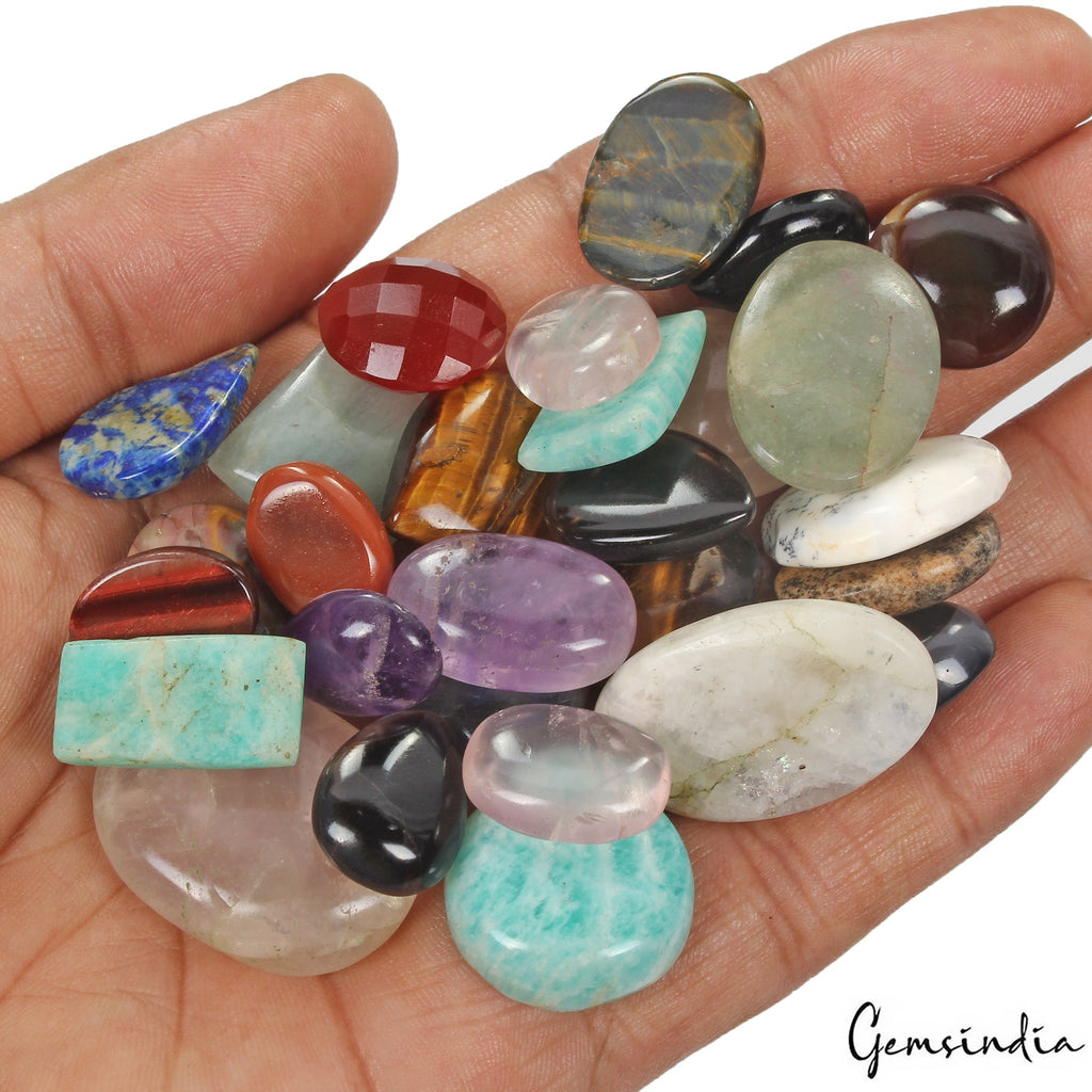 480 Cts/29 Pcs Natural Multi Color Mix Cab Loose 15mm To 31m Gems Wholesale Lot