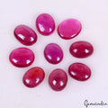 Ruby Lot, Cabochon, Heated, Pink Red — 9 Pieces, 6mm to 7mm, 10.70 Ct, Mozambique