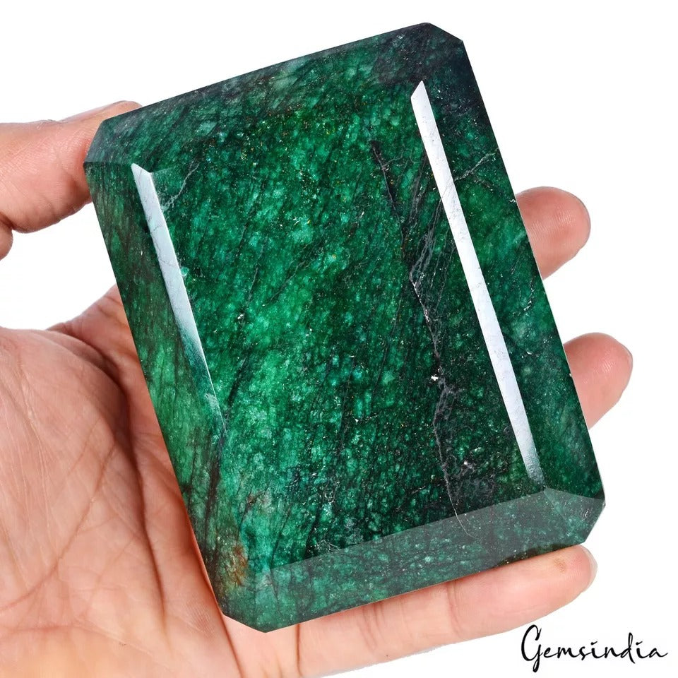 3780 Ct Natural Brazilian Bottle Green Emerald Octagon Cut Museum Size Loose Gem
