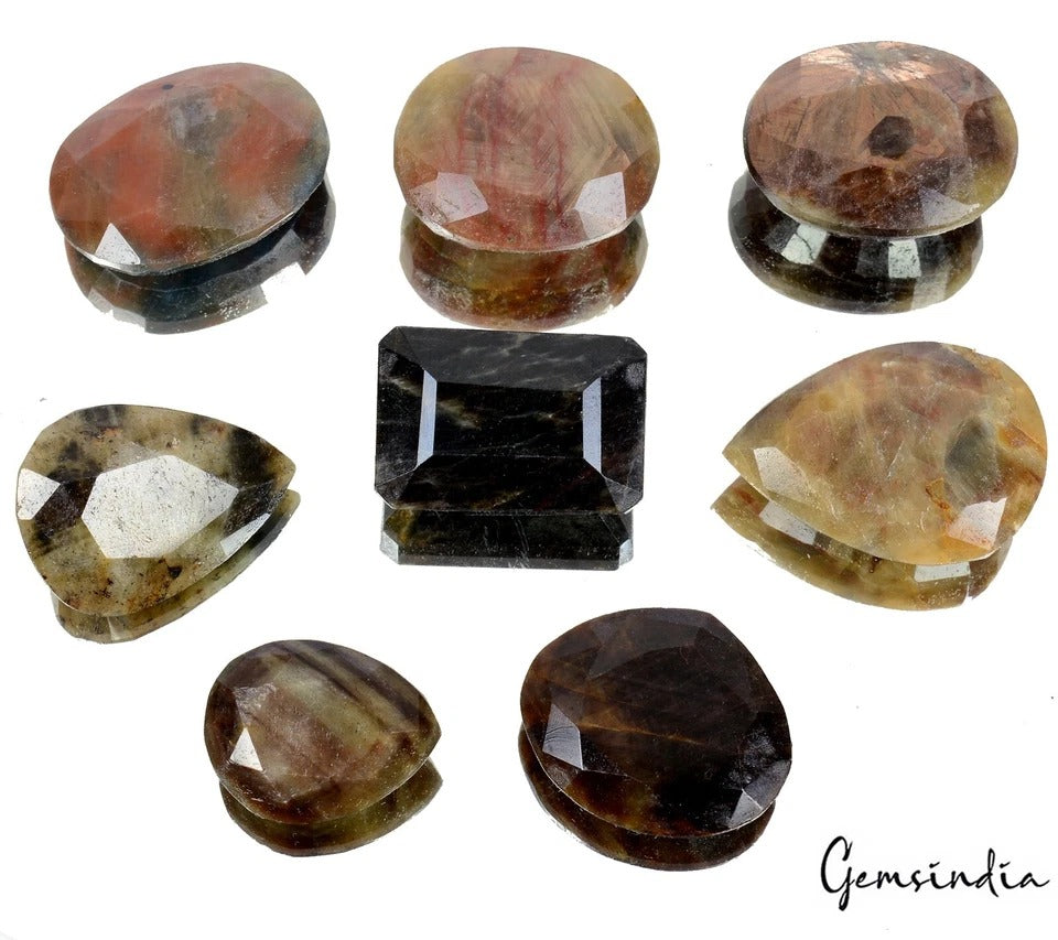 1050Ct Natural Untreated Brown Sapphire Mixed Cut Wholesale Loose Gemstones~8 Pc