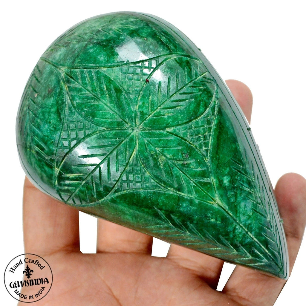 Certified 2890 Ct Natural Green Brazilian Emerald Pear Cut Earth Mined Loose Gem