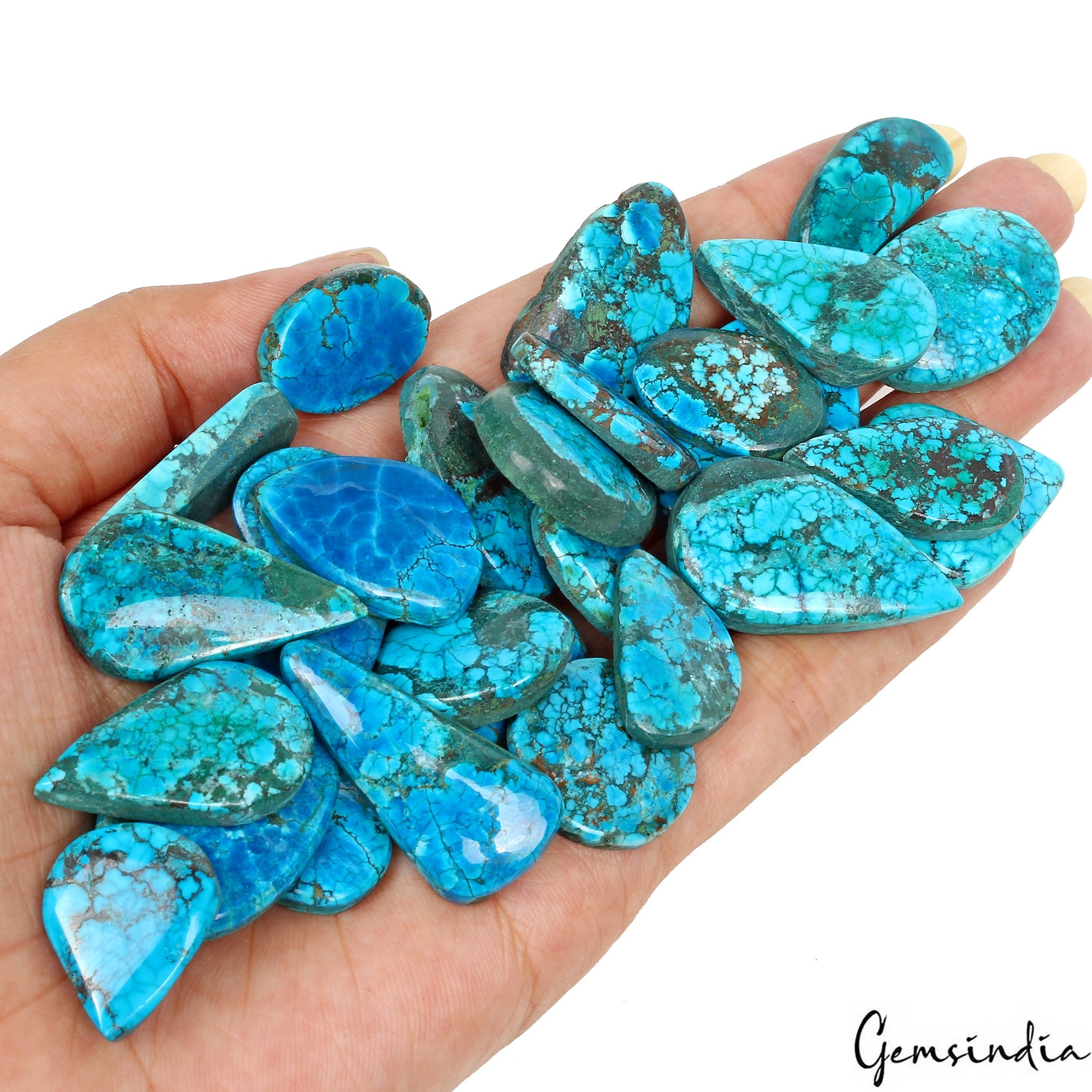 520 Ct Natural Blue Spiderweb Turquoise Mix Cab Loose Wholesale Gems Lot 29 Pcs