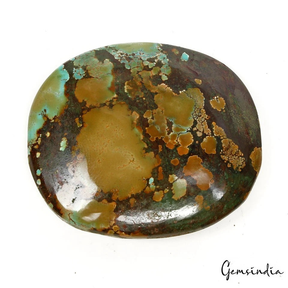 Natural Untreated Bi-color Turquoise Oval Cabochon Loose Gemstone ~113.60 Cts