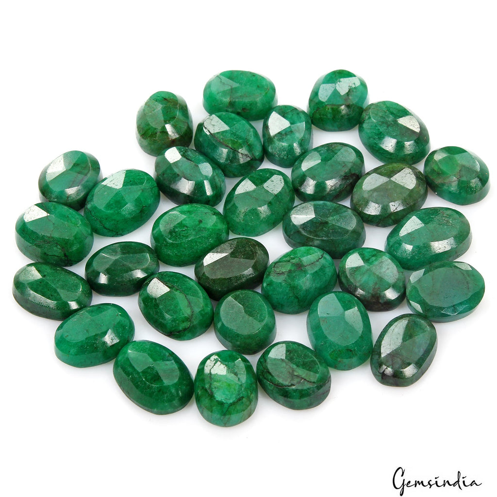 480 Ct Natural Green Brazilian Emerald Oval Cut Wholesale Loose Gems Lot 30 Pcs