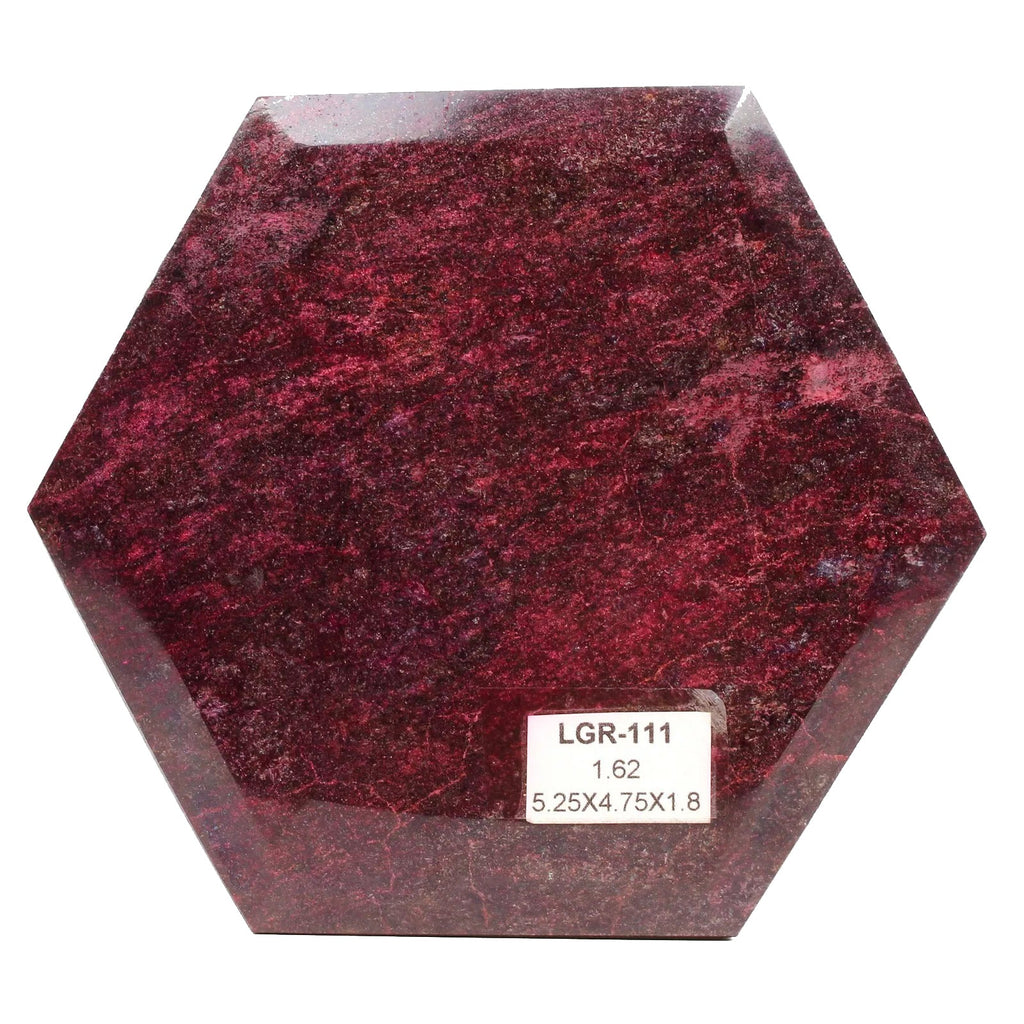 1.6 Kg Natural Red Ruby Huge Hexagon Faceted Madagascar Museum size Gemstone NM