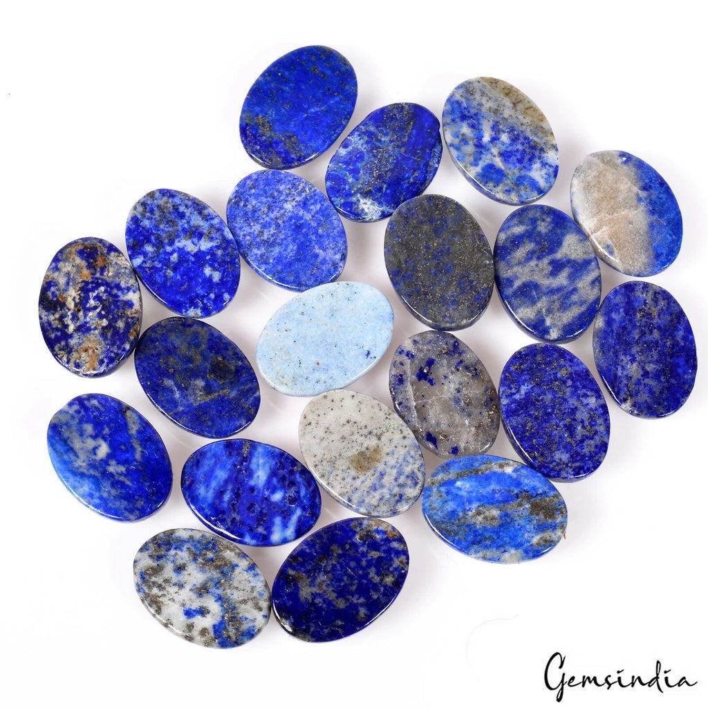 248.70 Cts/20 Pcs Natural Blue Gold Pyrite Lapis Lazuli Oval Calibrated Gems Lot