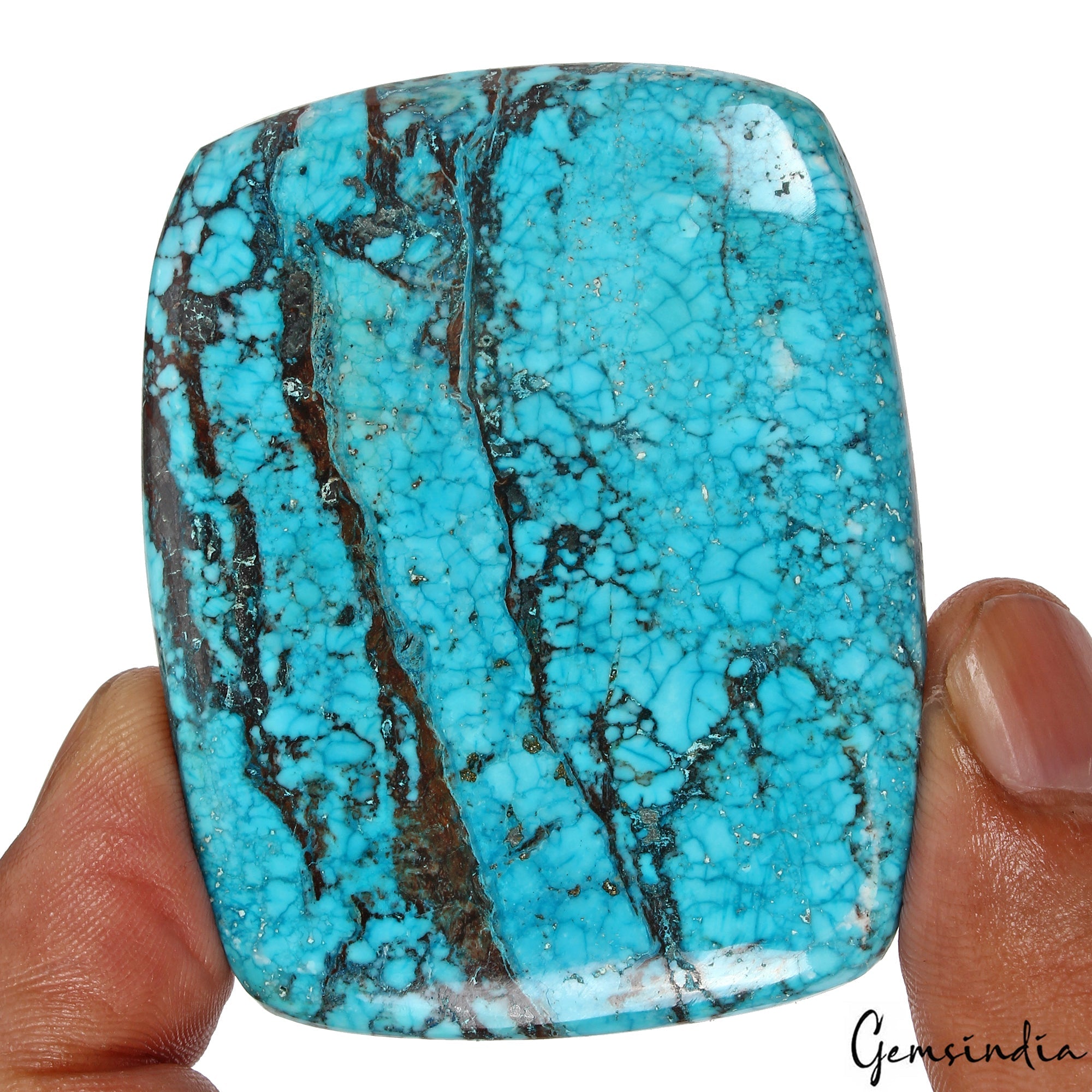 Large 210 Ct Designer Turquoise Blue Oval Shape USA Arizona Loose Cab Gemstone