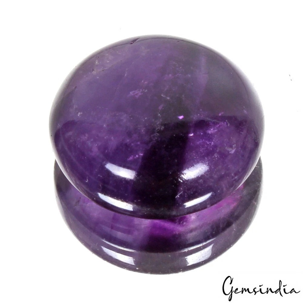 35.40 Ct Natural Untreated Purple Amethyst Round Cabochon Loose Gems For Jewelry