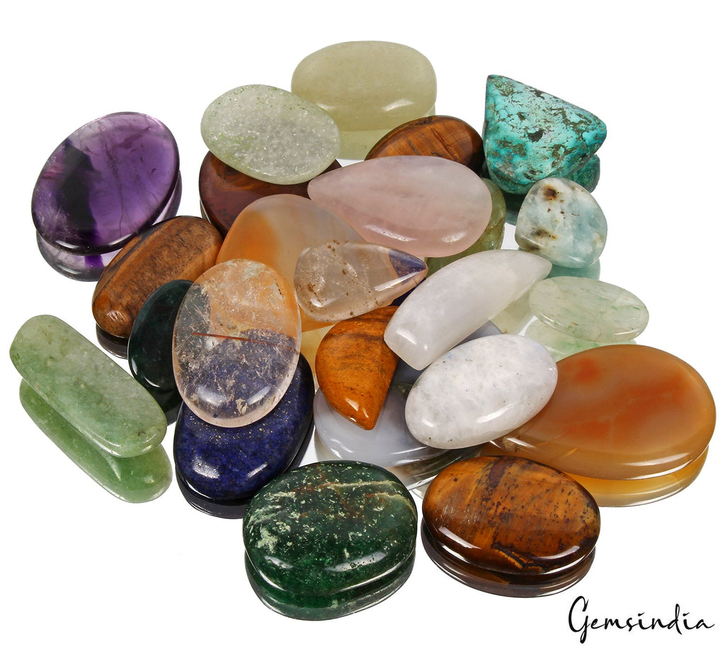 1470 Cts Wholesale Natural Free Size & Shape Mix Gemstone Flat Back Cabochon Lot