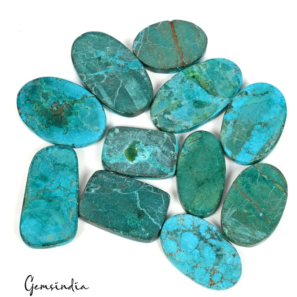 Turquoise Lot, Cabochon, Blue — 11 Pieces, 42mm to 56mm, 1070 Ct