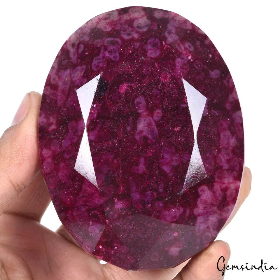 2450 Ct Natural Huge Red Ruby Certified Earth-Mined Oval Cut Loose Gemstone