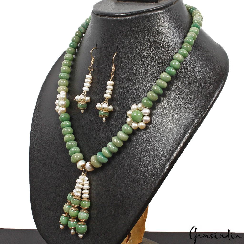 Emerald Necklace, Untreated, Green — 18 Inch, Brazil