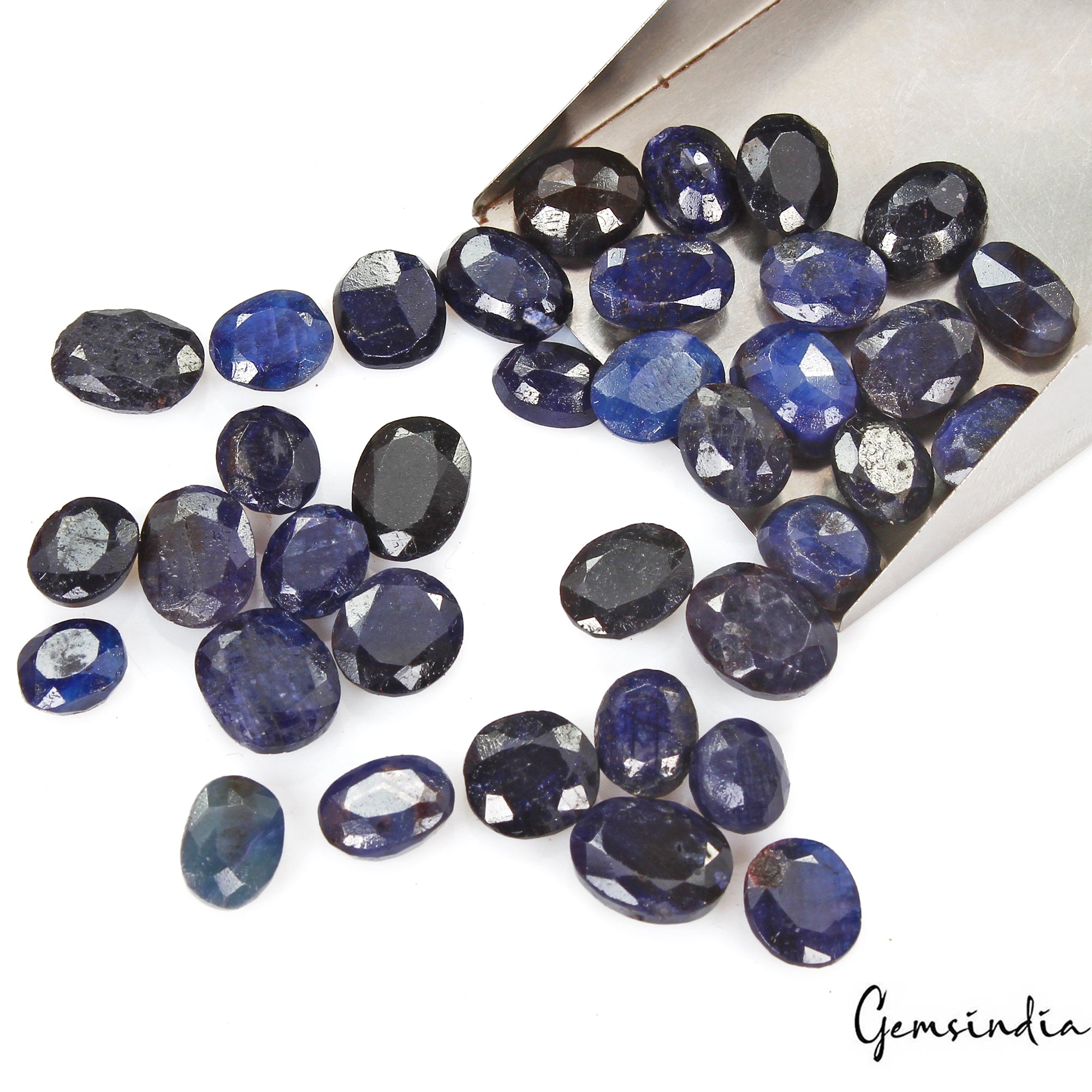 Certified 116.75 Ct/54 Pcs Natural African Dark Blue Sapphire Oval Loose Gem Lot