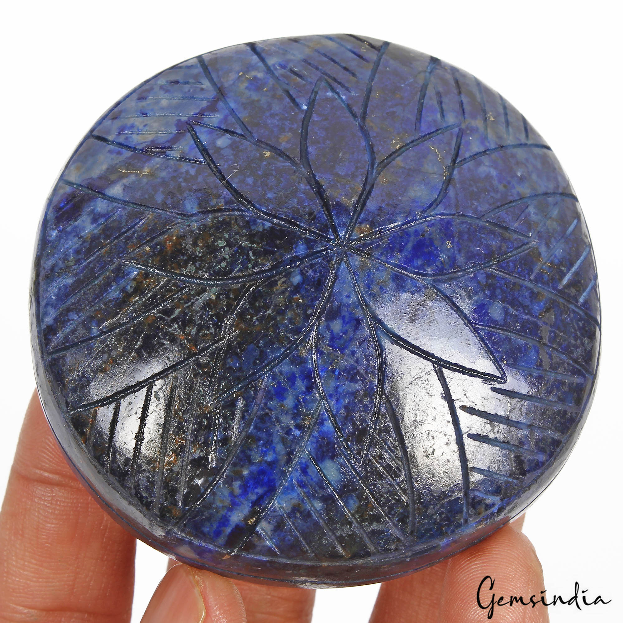 1040 Cts Natural Blue Lapis Lazuli Round Cut Carving Earth Mined Loose Huge Gem