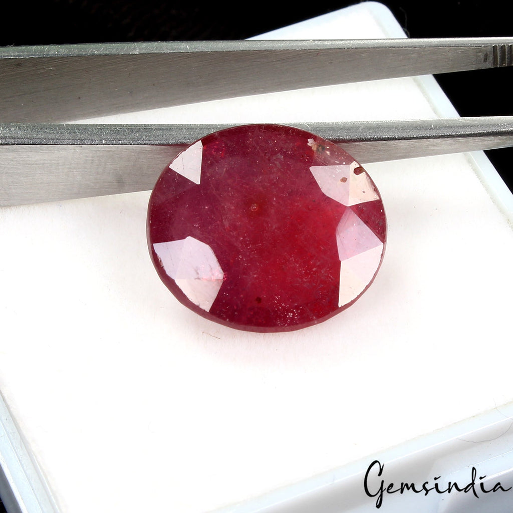 16 Cts Natural Top Red Ruby Oval Certified Mozambique Stunning Loose Gemstone