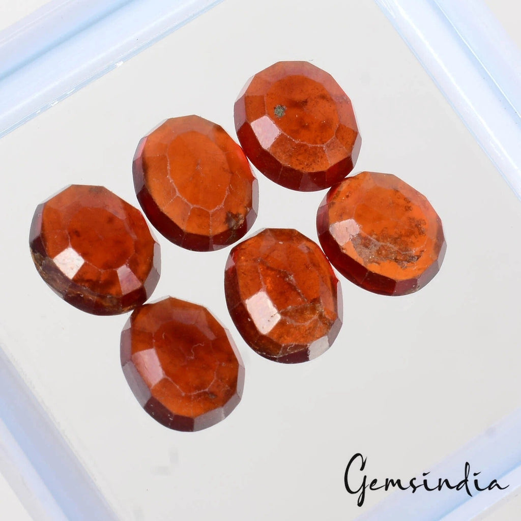 18.90Ct/6 Pc Natural Untreated Brown Hessonite Garnet Oval Calibrated 9x7mm Gems