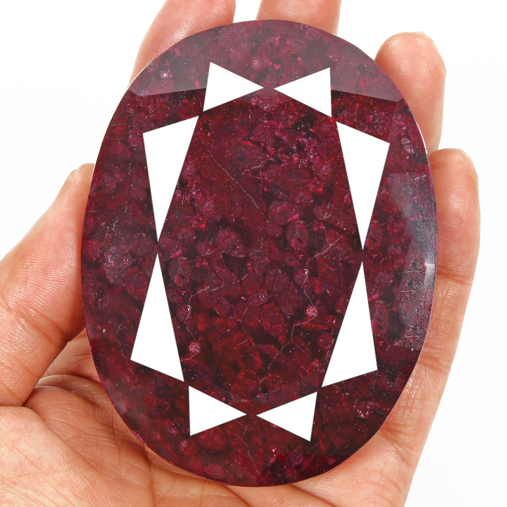 Certified 1960 Ct Natural African Dark Red Ruby Oval faceted Huge Size Loose Gem