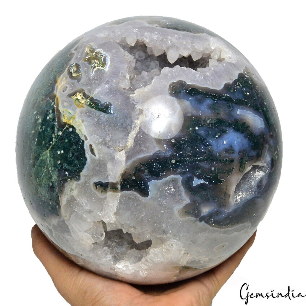 10.6 Kg Natural Druzy Dendrite Moss Agate Crystal Healing Mineral Gemstone/Decor