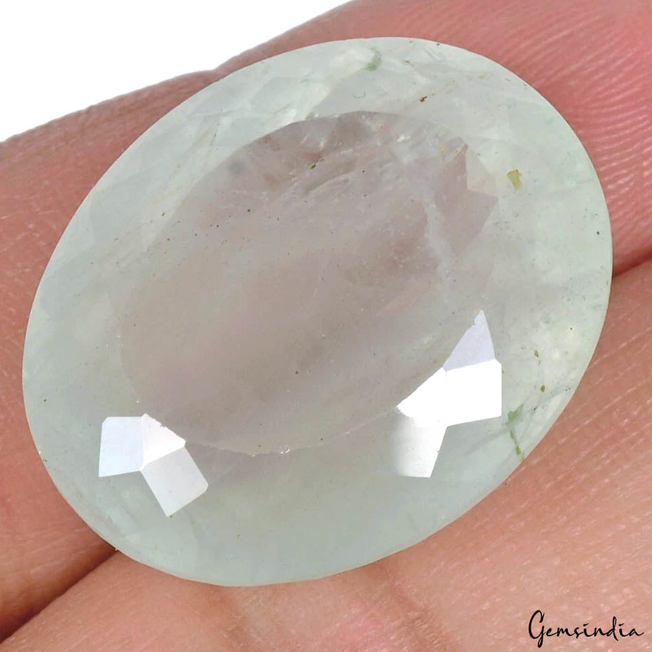 39.50 Ct Oval Faceted Natural Aqua Green Aquamarine - Unheated, Brazil Gemstone