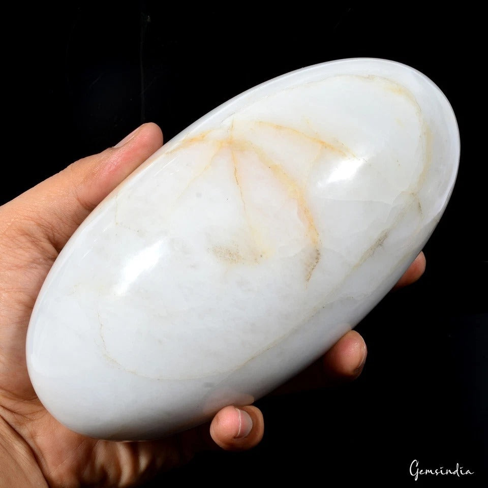 2 Kg Natural White Untreated Calcite Egg Shape Oval Cab Healing Mineral Huge Gem