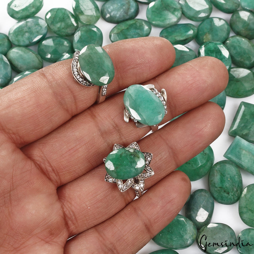 Certified 1000 Cts/75 Pcs Natural Brazilian Green Emerald Mix Cut Wholesale Gems