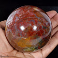 2975Ct Natural Bloodstone Jasper Healing Crystal Mineral Gem Sphere Ball W Stand