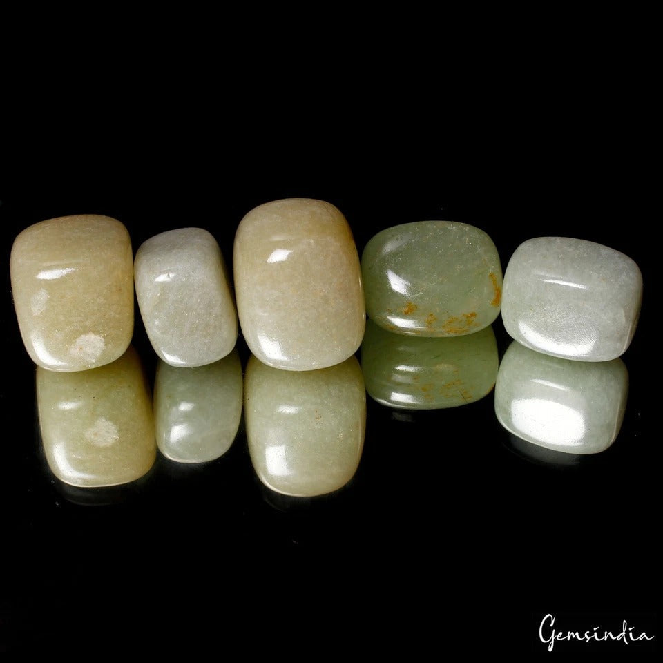 500 Ct/5 Pcs Natural Geen Aventurine Tumble Crystal Healing Loose Gemstones