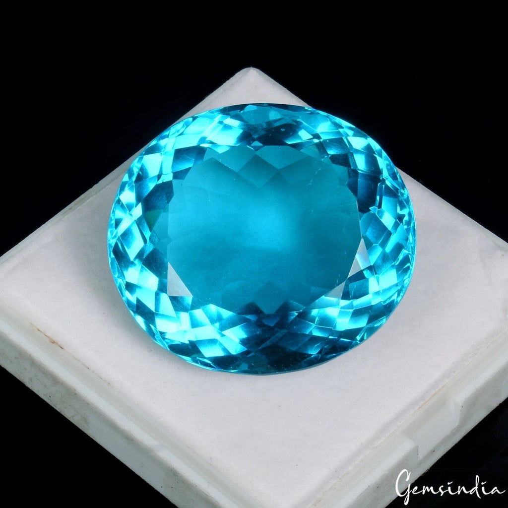 188.70 Ct Hydro Beautiful Blue Topaz Oval Faceted Flawless Loose Gem For Pendant
