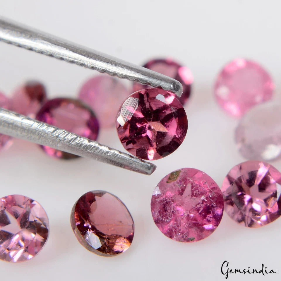 GORGEOUS SET! 2.80 Ct. Best 100%Natural Top Pink Tourmaline Round Cut 2.5-3.5mm