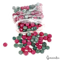 460 Ct/141 Pcs Natural Red Green Quartz Round Cut 6mm-9mm Drill Bead For Jewelry