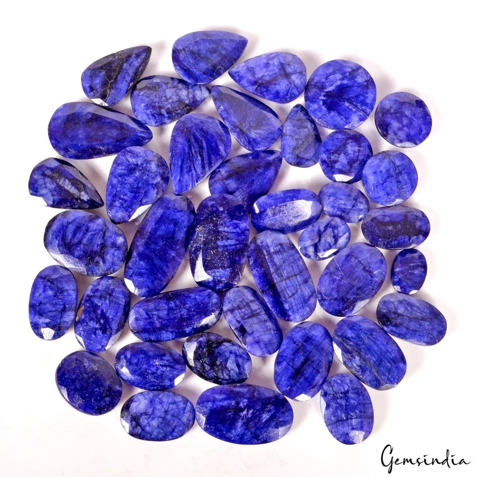 Blue Beryl Lot, Loose Gemstone, Color Enhanced — 38 Pieces, 16mm to 37mm, 1130 Ct