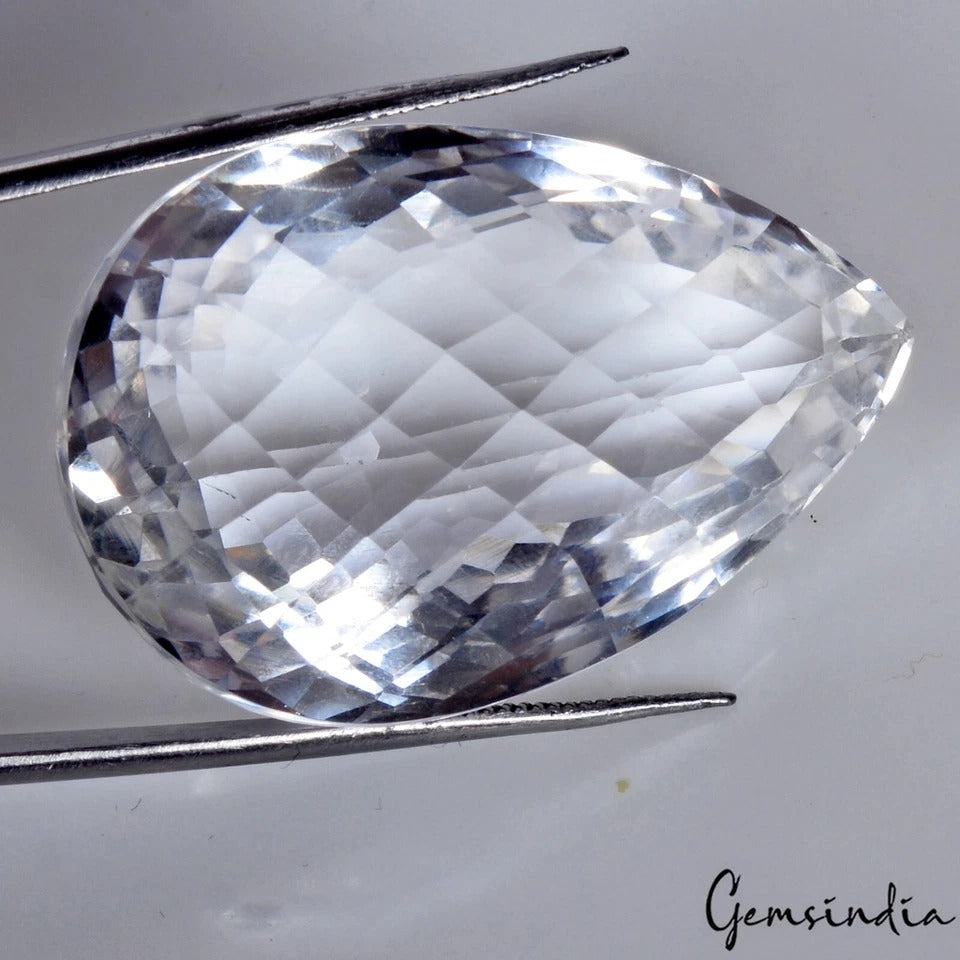 Crystal White Quartz Loose Gemstone — 36x24x19 mm, 100.90 Ct, Madagascar