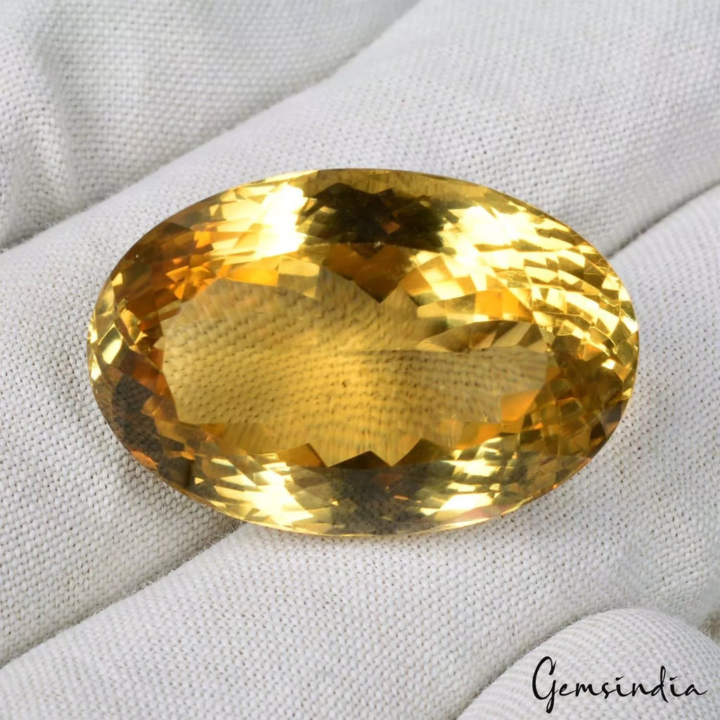Citrine Loose Gemstone, Untreated, Yellow — 24x15x12 mm, 34.30 Ct, Brazil