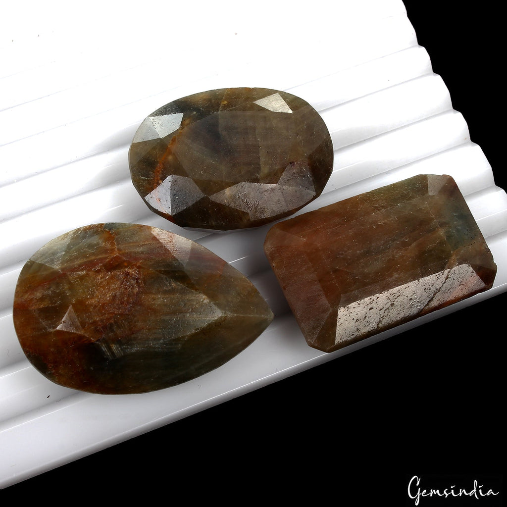 520 Ct Natural Brown Untreated Sapphire Mix Faceted Earth Mined Huge Gemstone