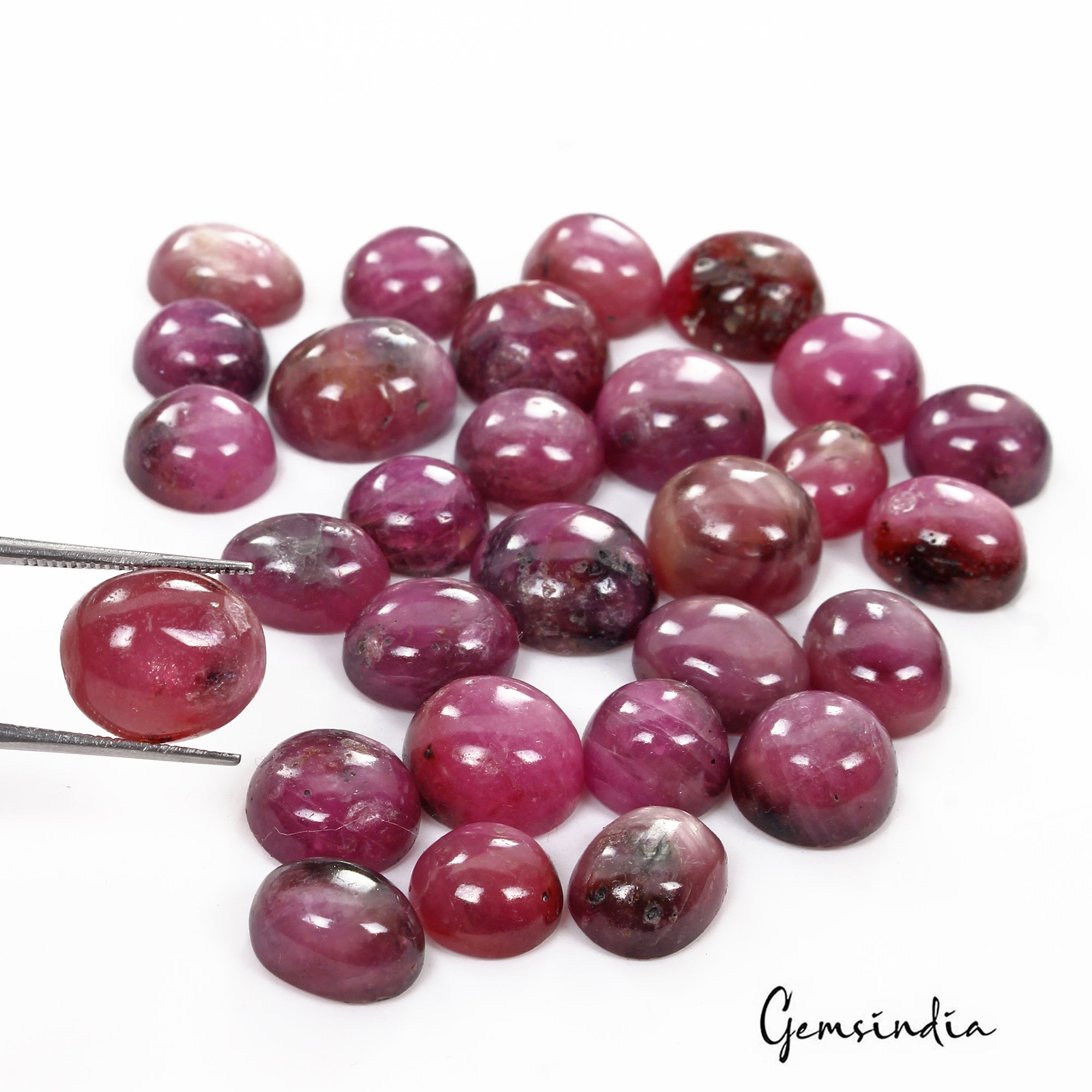 Certified 267 Cts/29 Pcs Natural Pink Star Ruby Mixed Cab Loose Gems For Jewelry