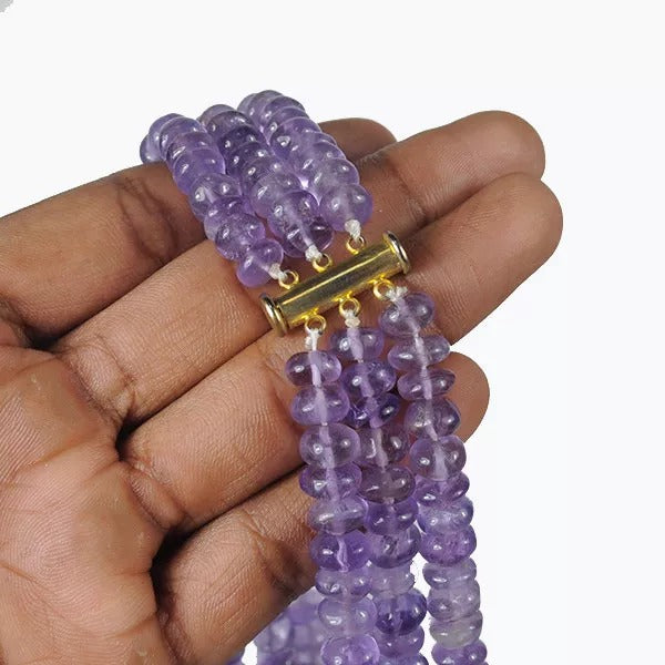Amethyst Necklace, Untreated, Purple — 7mm to 9mm, 900 Ct, Brazil