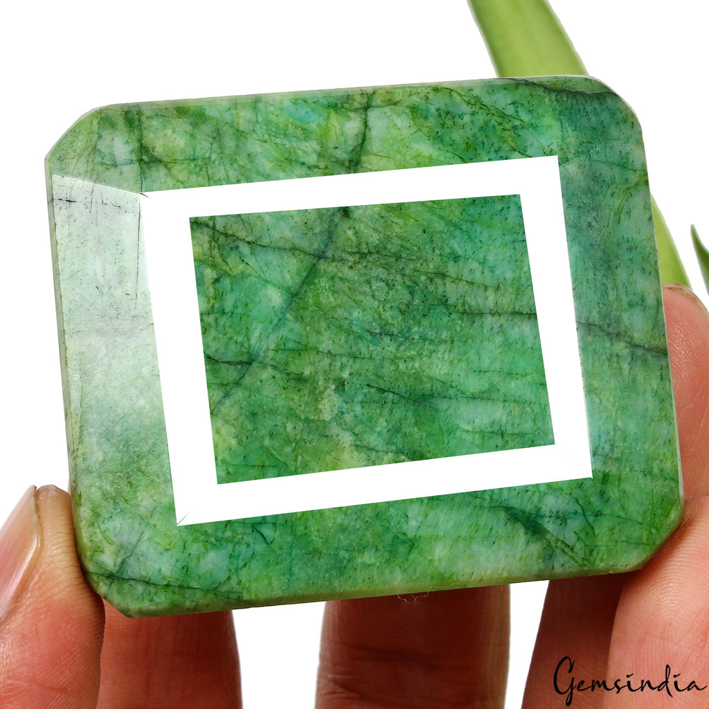Huge 670 Cts Natural Brazilian Green Emerald Octagon Cut Loose Faceted Gemstone