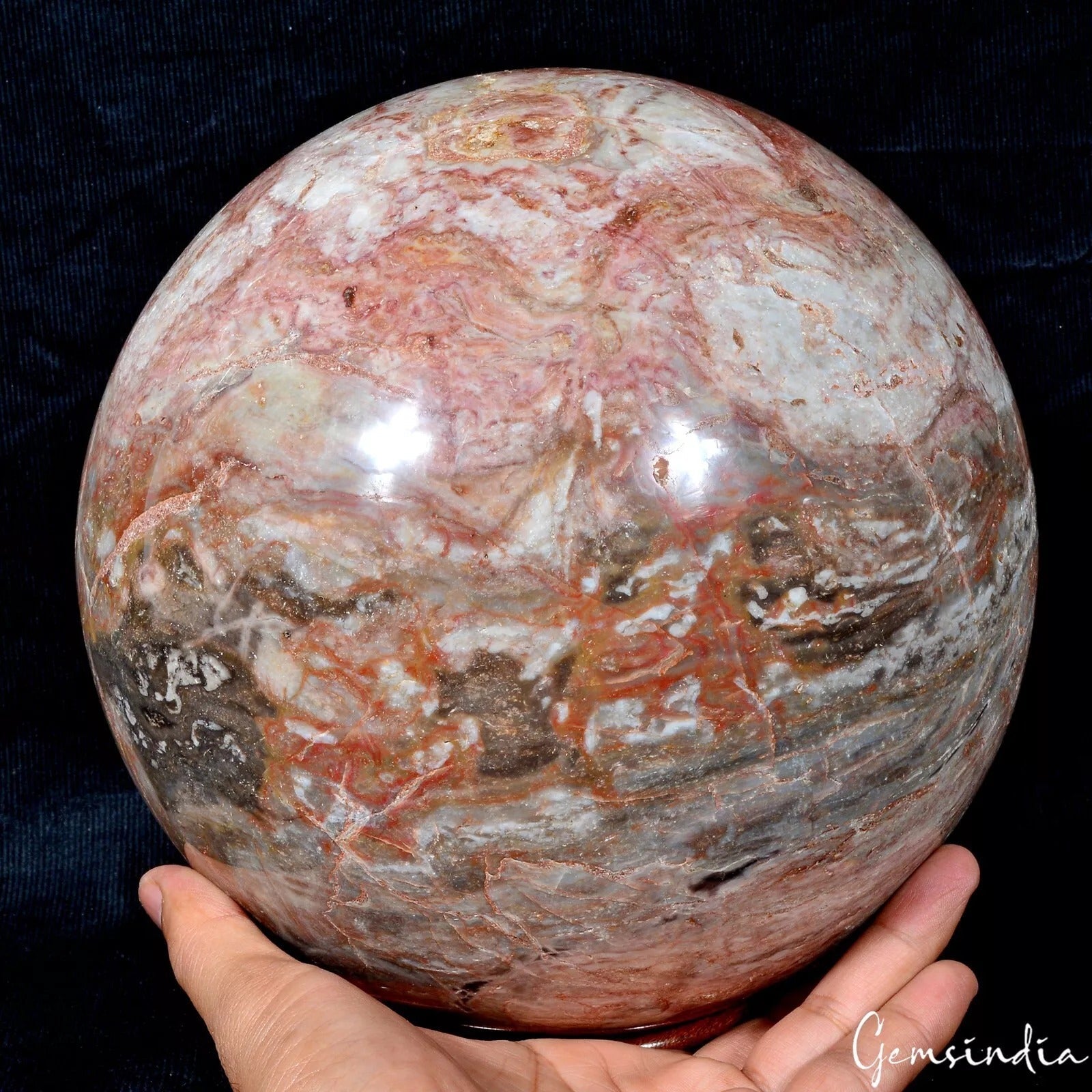 13.5 Kilo Natural Red Jasper Large Crystal Healing Sphere Gemstone/Home Decor