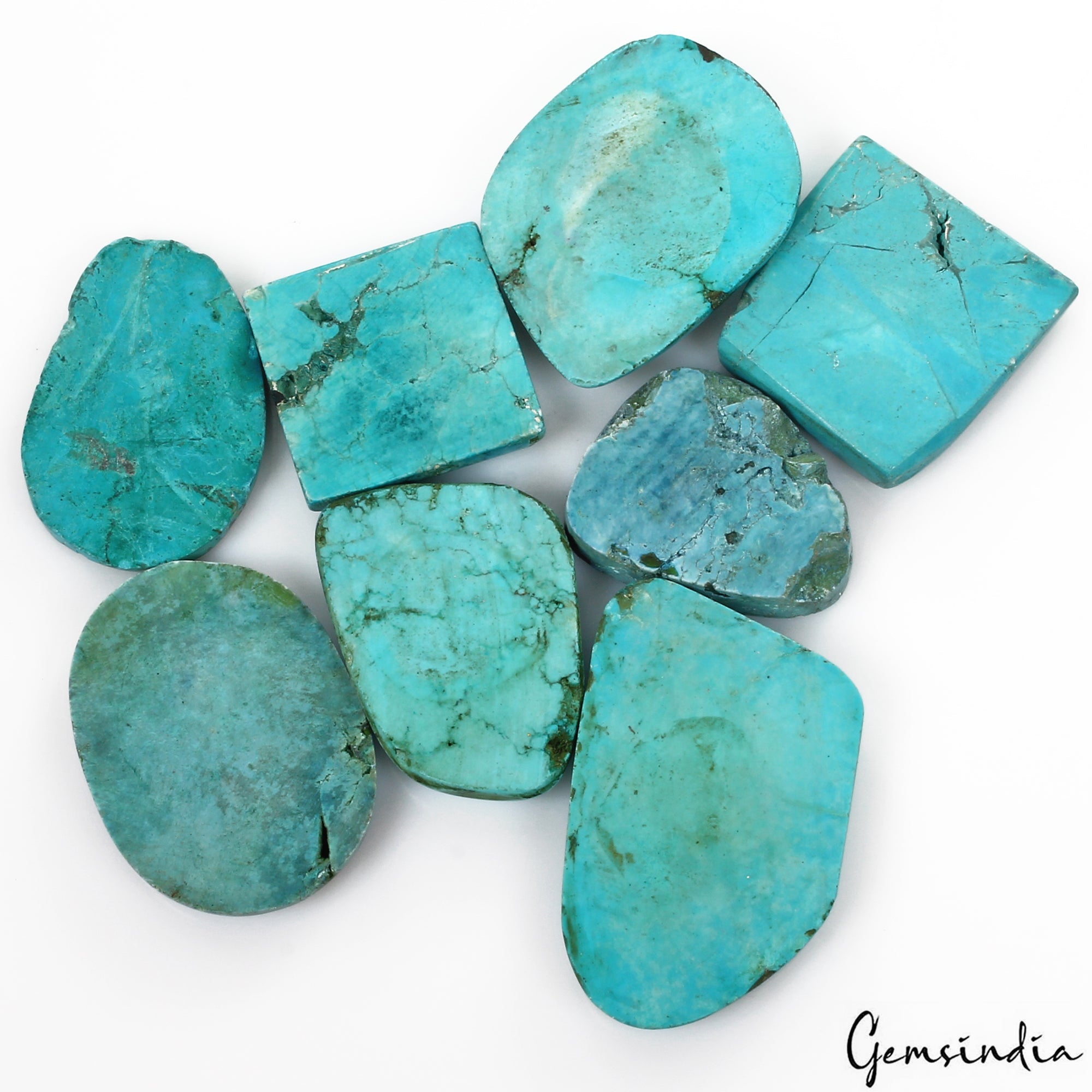 530 Cts/8 Pcs Natural Blue USA Arizona Turquoise Mixed Loose Wholesale Gems Lot