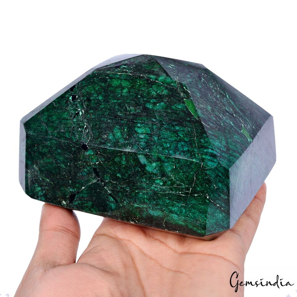 Emerald Loose Gemstone, Color Enhanced, Green — 5x3.75x3 Inch, 9000 Ct (1.8 Kg), Brazil