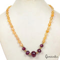 18" Long Natural Ruby Quartz Gemstone Beaded Handmade Women Necklace Jewelry