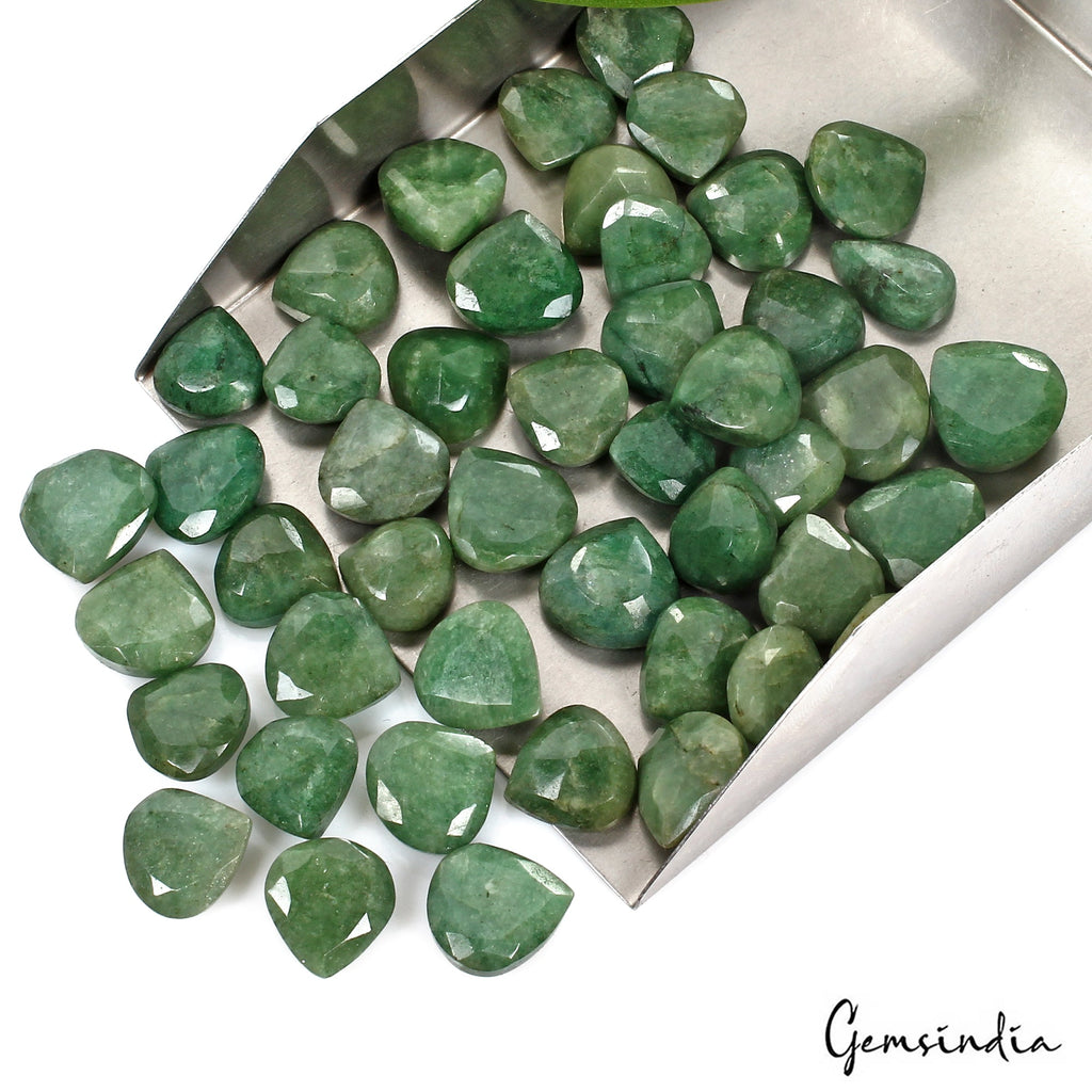 440 Ct/45 Pcs Natural Brazilian Green Emerald Pear Heart Cut Gems For Jewelry